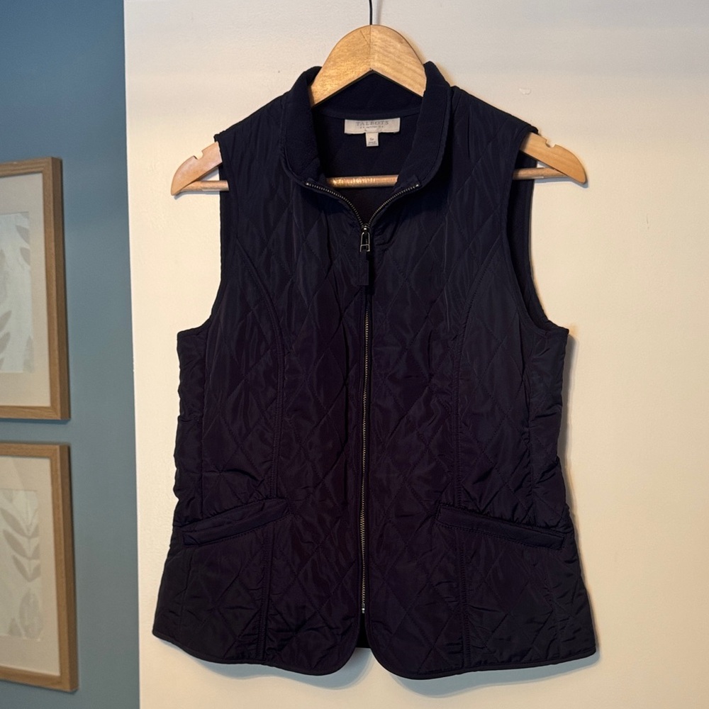 Talbots Navy Quilted Vest